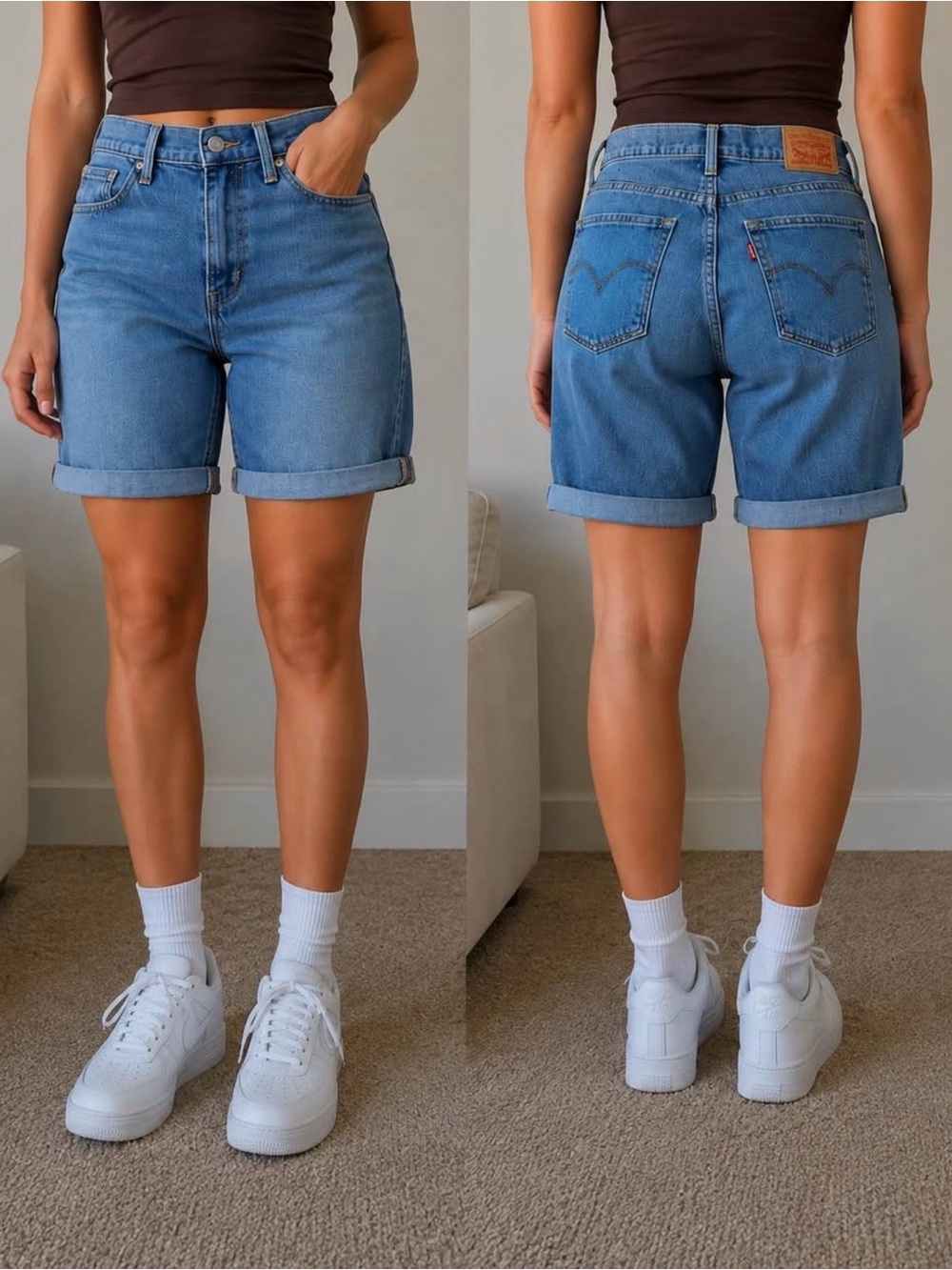 Levi’s Denim Bermuda Shorts – W28 | Blue Rolled Cuff